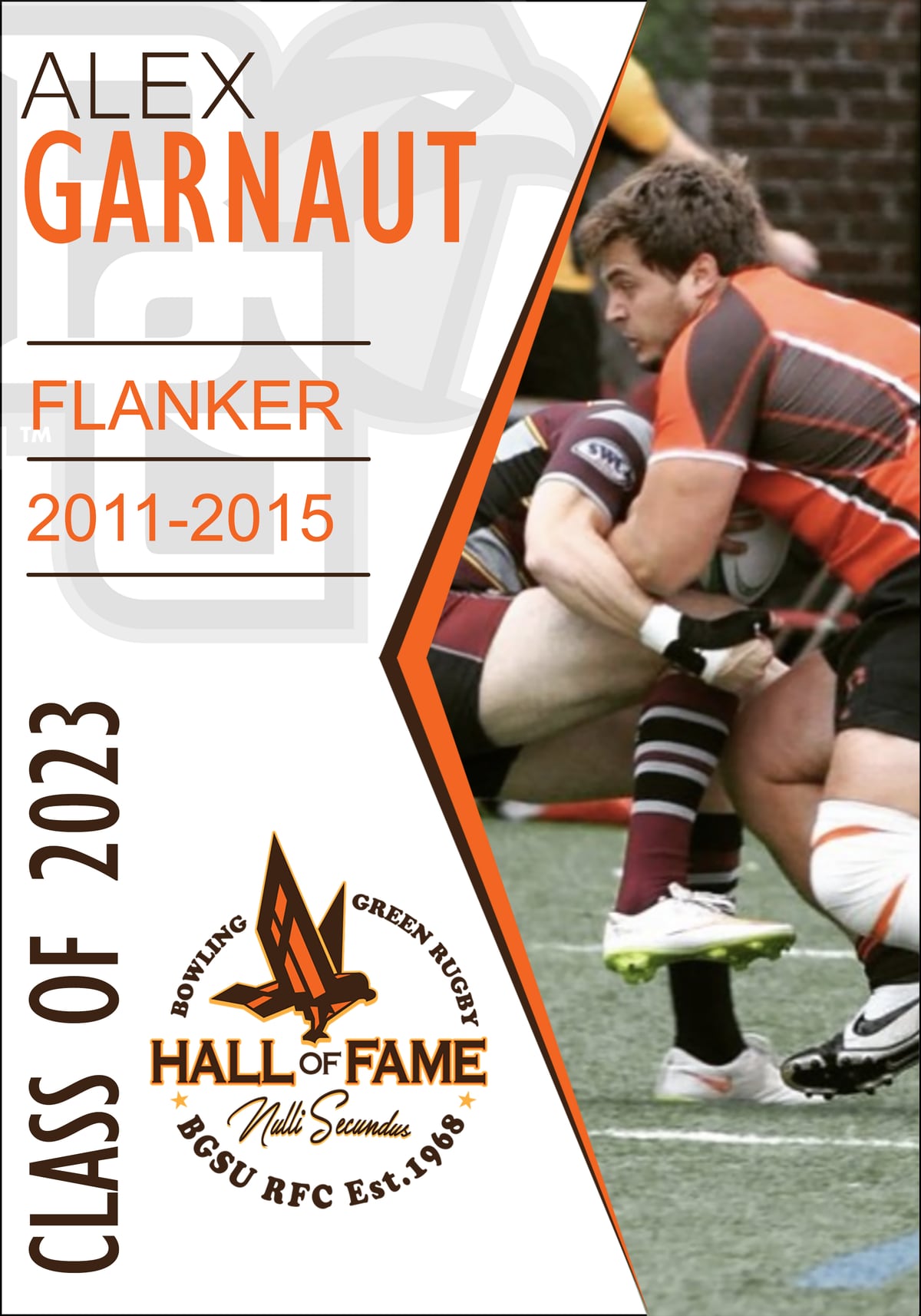 Hall of Fame plaque for Alex Garnaut, Class of 2023