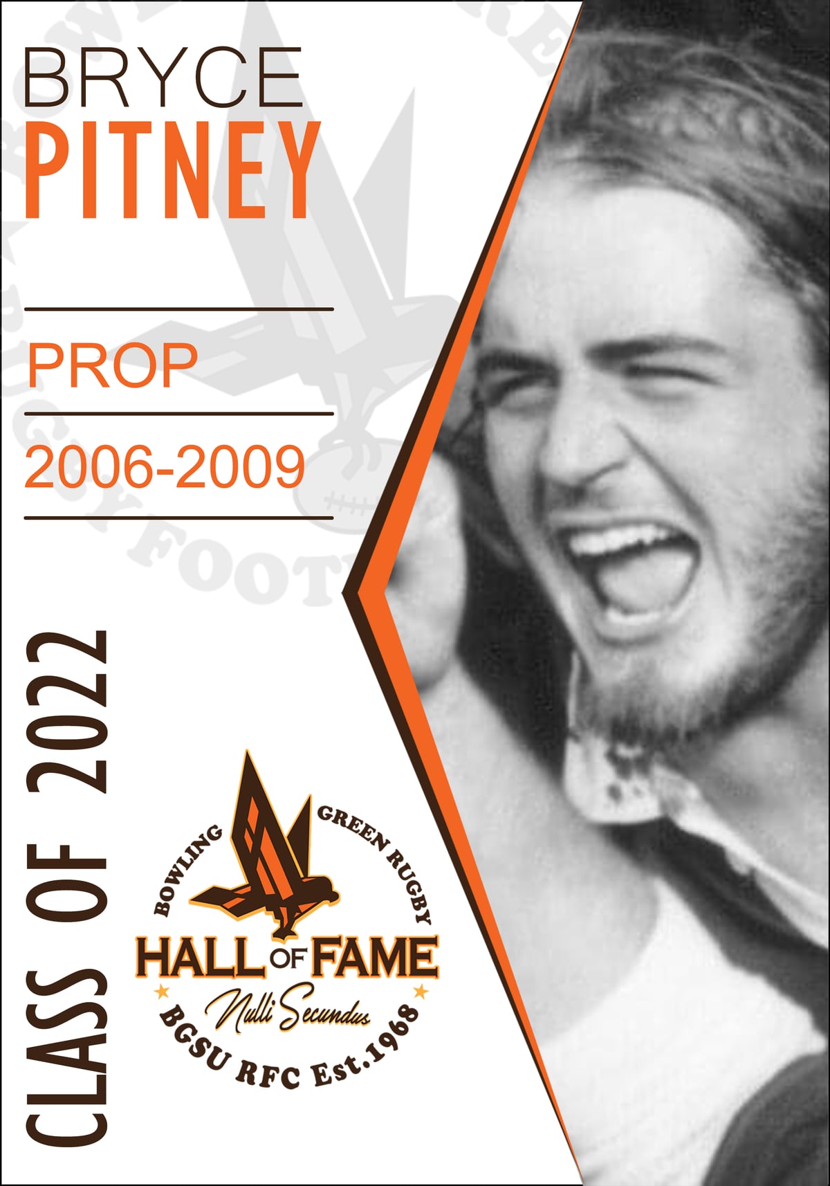 Hall of Fame plaque for Bryce Pitney, Class of 2022