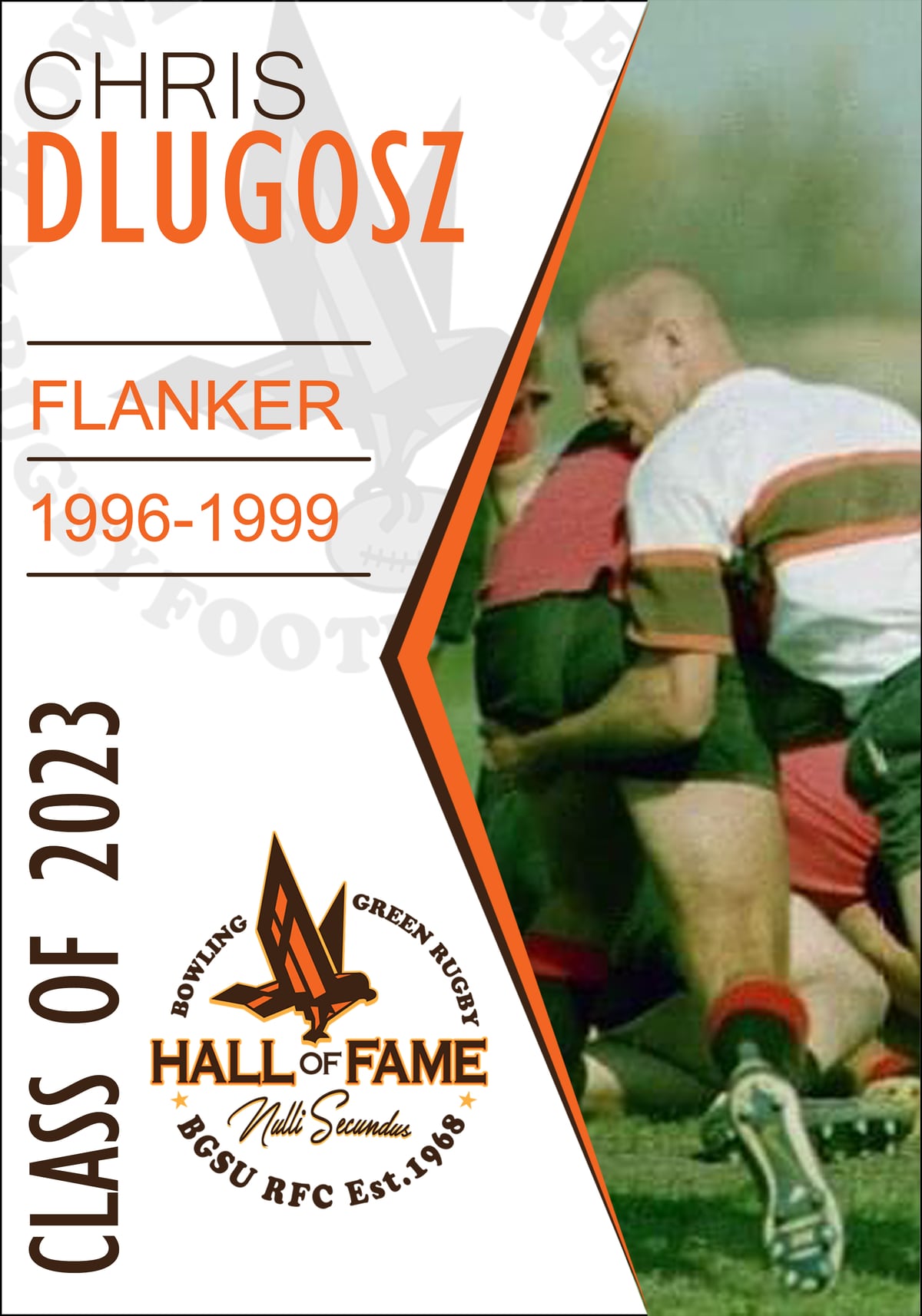 Hall of Fame plaque for Chris Dlugosz, Class of 2023