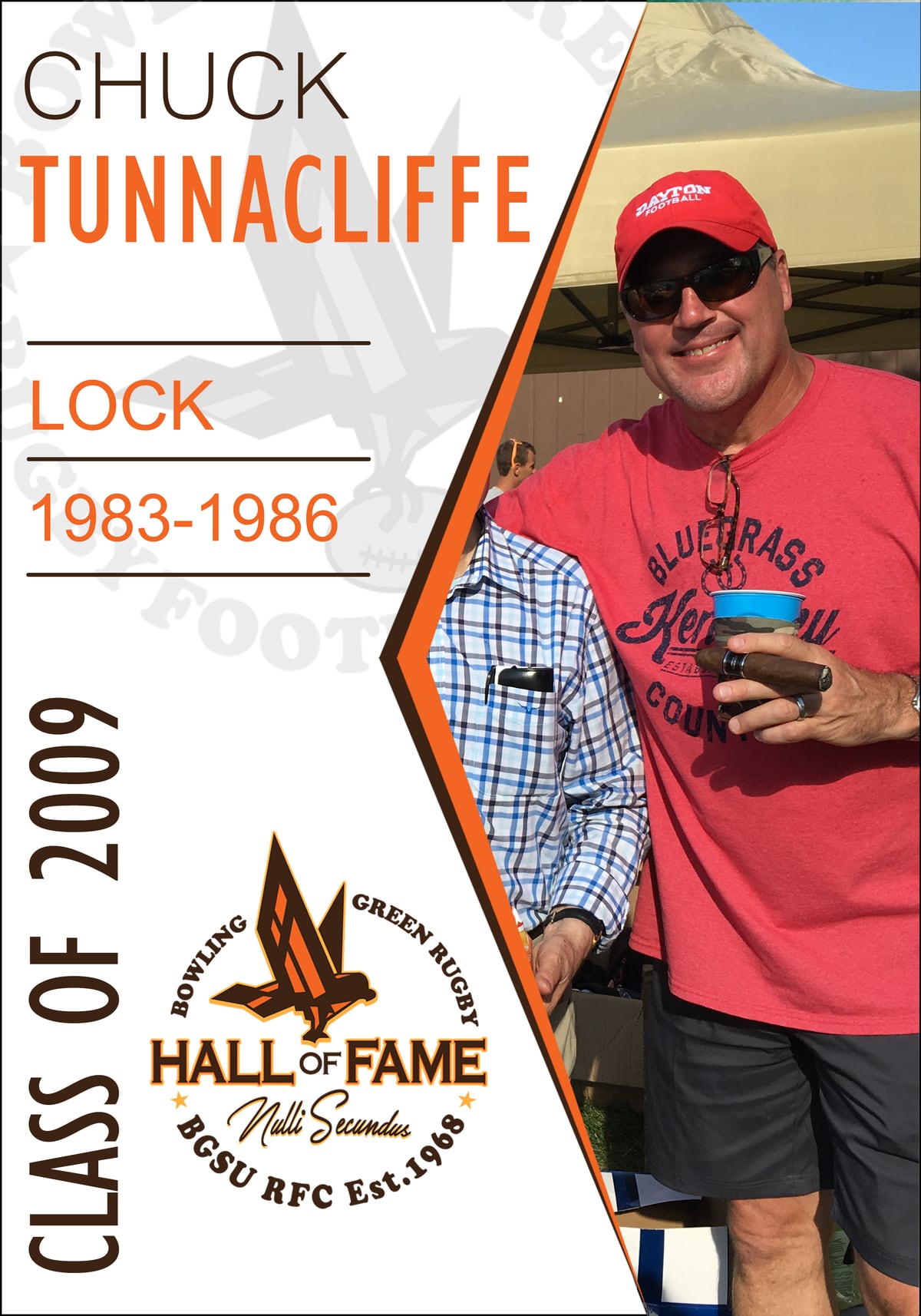 Hall of Fame plaque for Chuck Tunnacliffe, Class of 2009