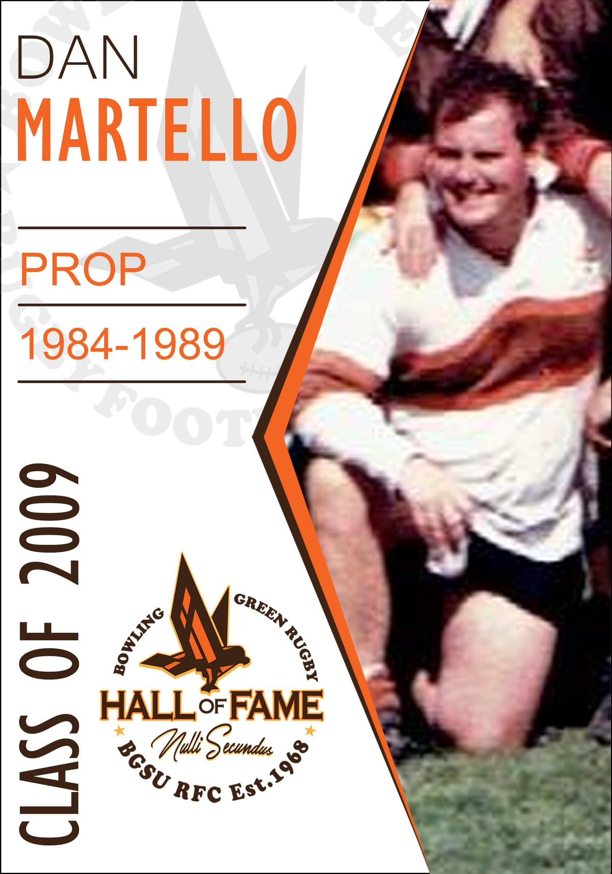 Hall of Fame plaque for Dan Martello, Class of 2009