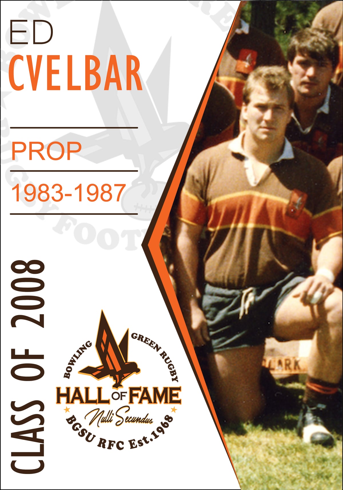 Hall of Fame plaque for Ed Cvelbar, Class of 2008