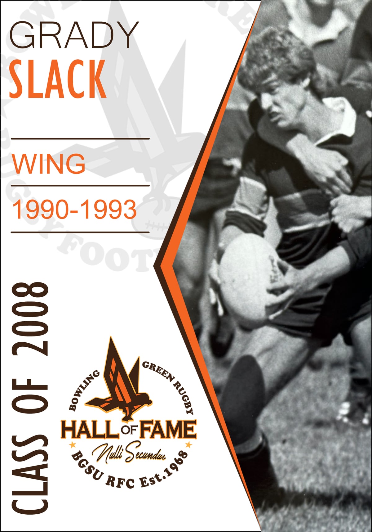 Hall of Fame plaque for Grady Slack, Class of 2008