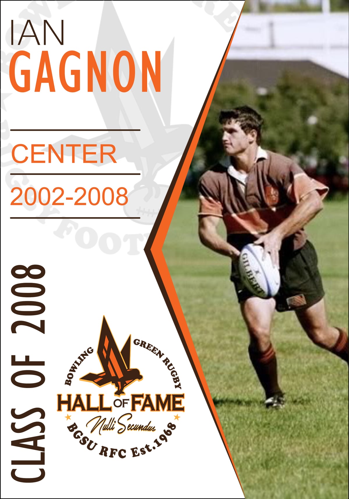 Hall of Fame plaque for Ian Gagnon, Class of 2008