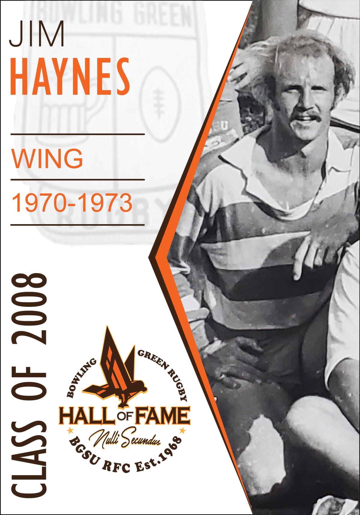 Hall of Fame plaque for Jim Haynes, Class of 2008