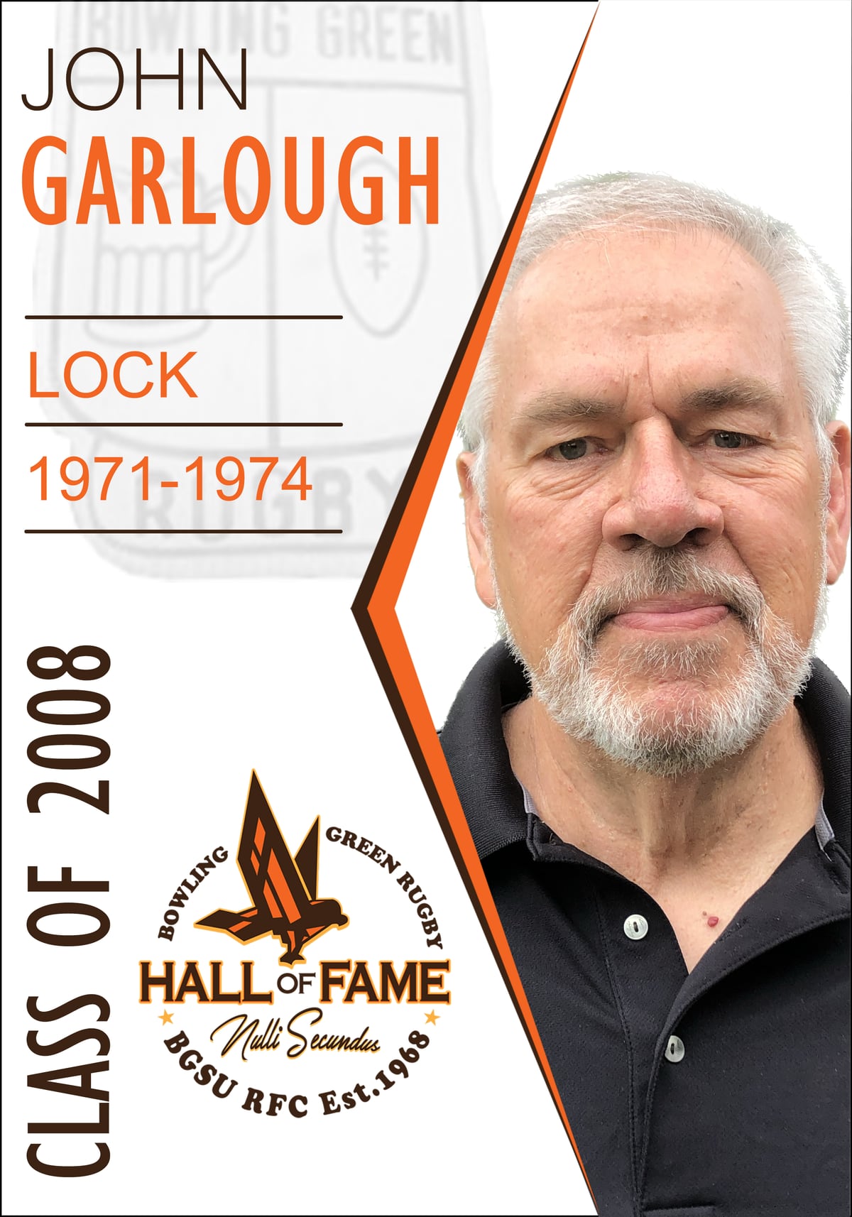 Hall of Fame plaque for John Garlough, Class of 2008