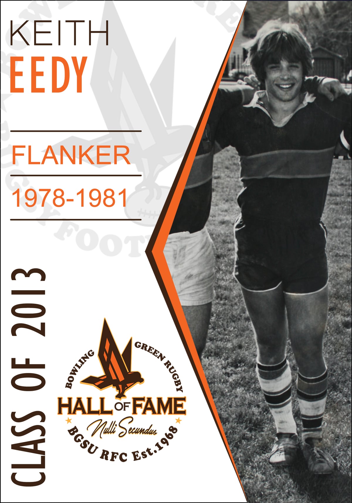 Hall of Fame plaque for Keith Eedy, Class of 2013
