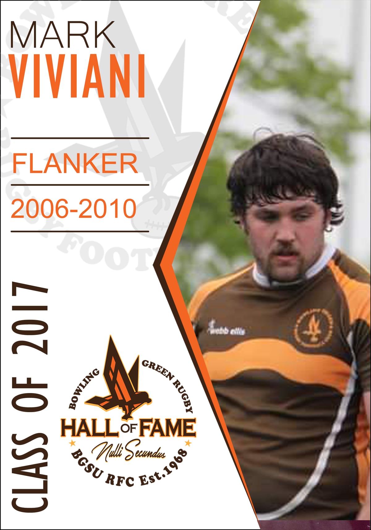 Hall of Fame plaque for Mark Viviani, Class of 2017