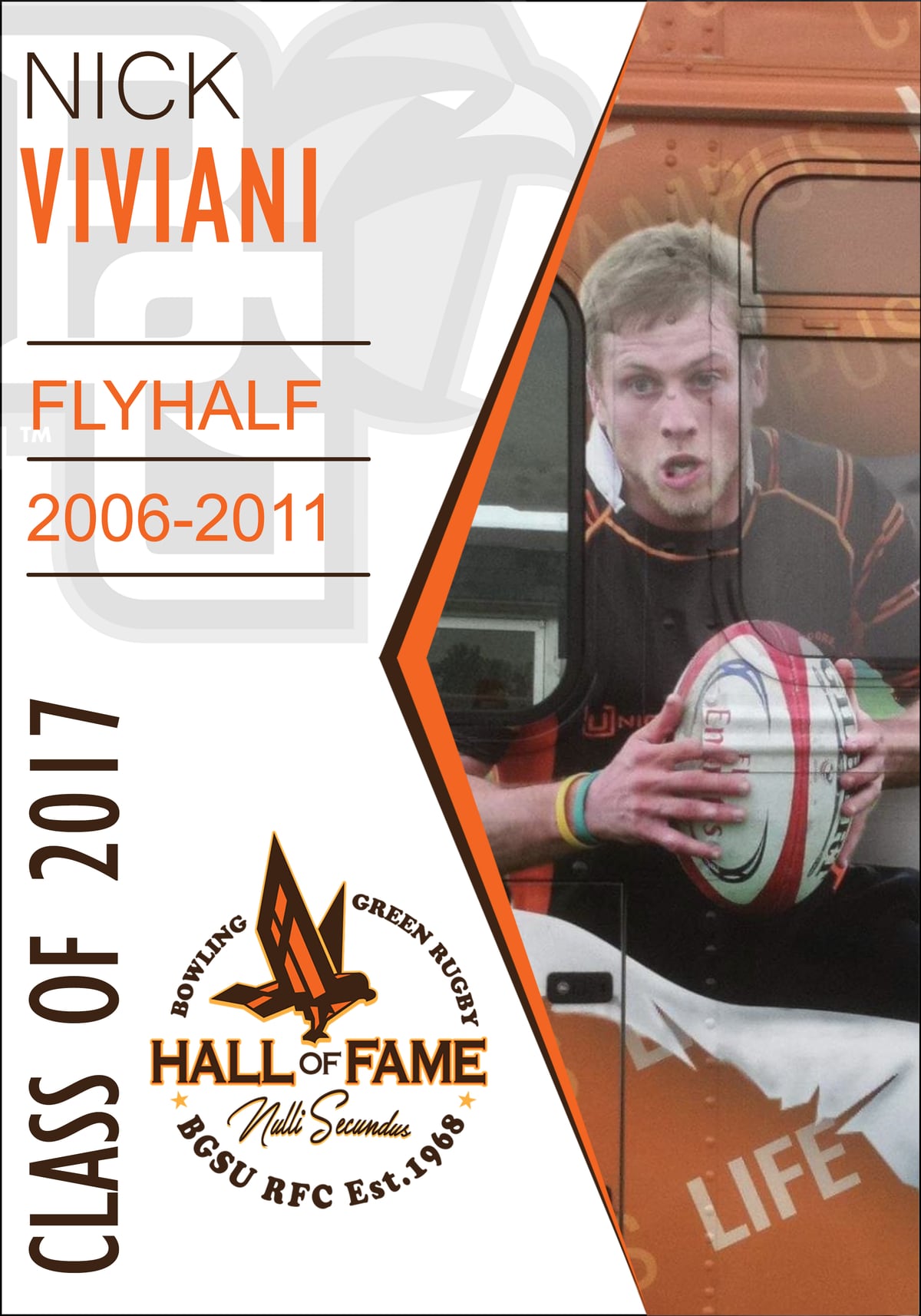 Hall of Fame plaque for Nick Viviani, Class of 2017