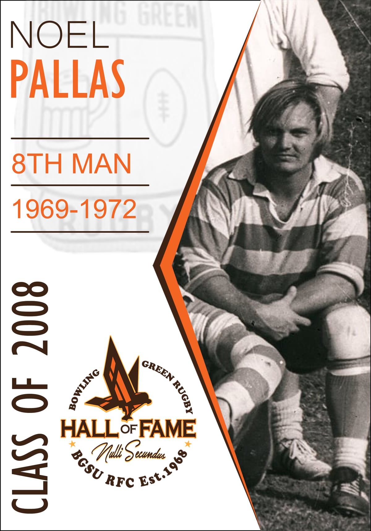 Hall of Fame plaque for Noel Pallas, Class of 2008
