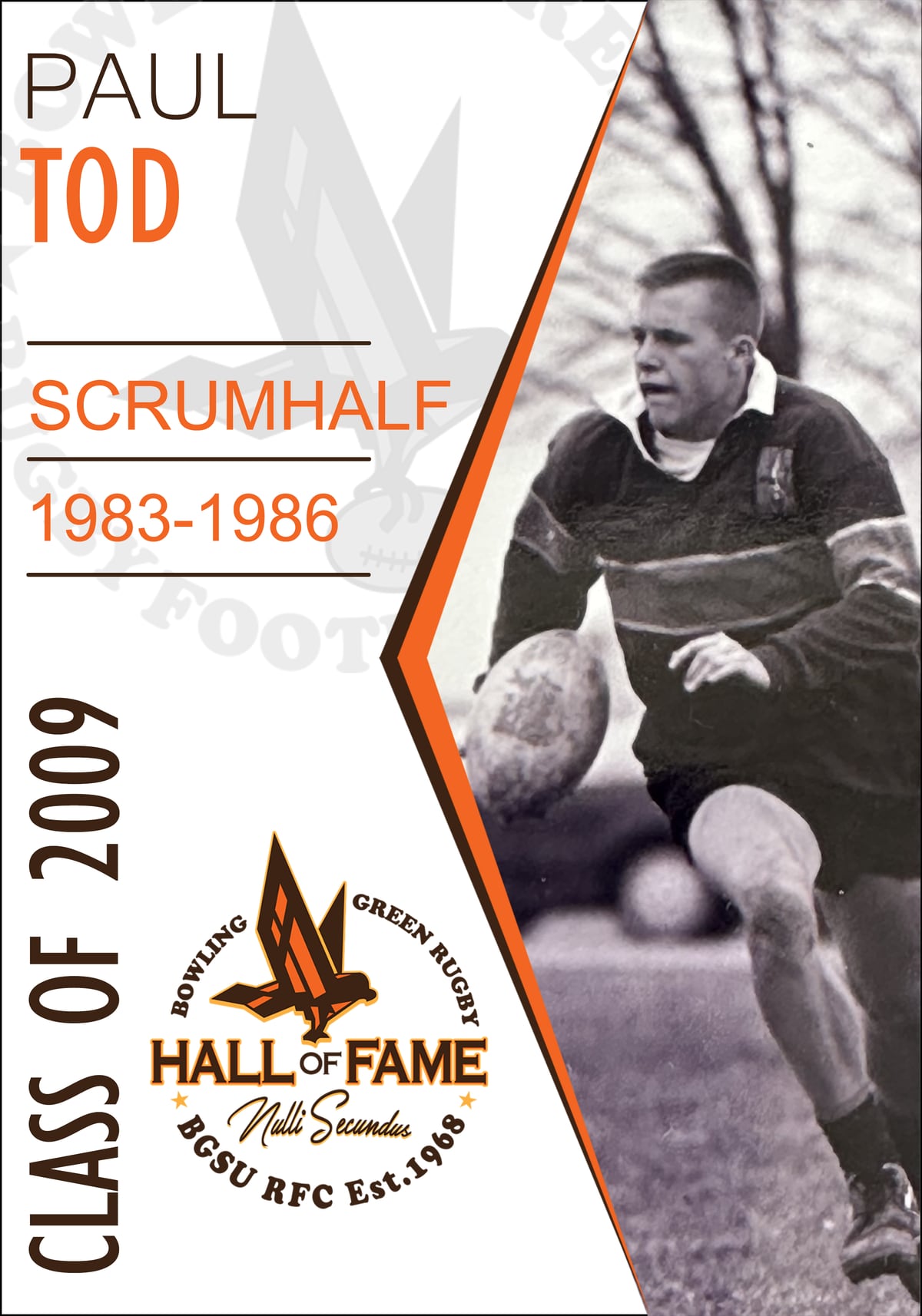Hall of Fame plaque for Paul Tod, Class of 2009