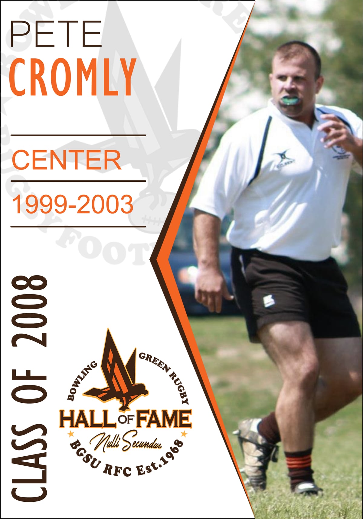 Hall of Fame plaque for Pete Cromly, Class of 2008