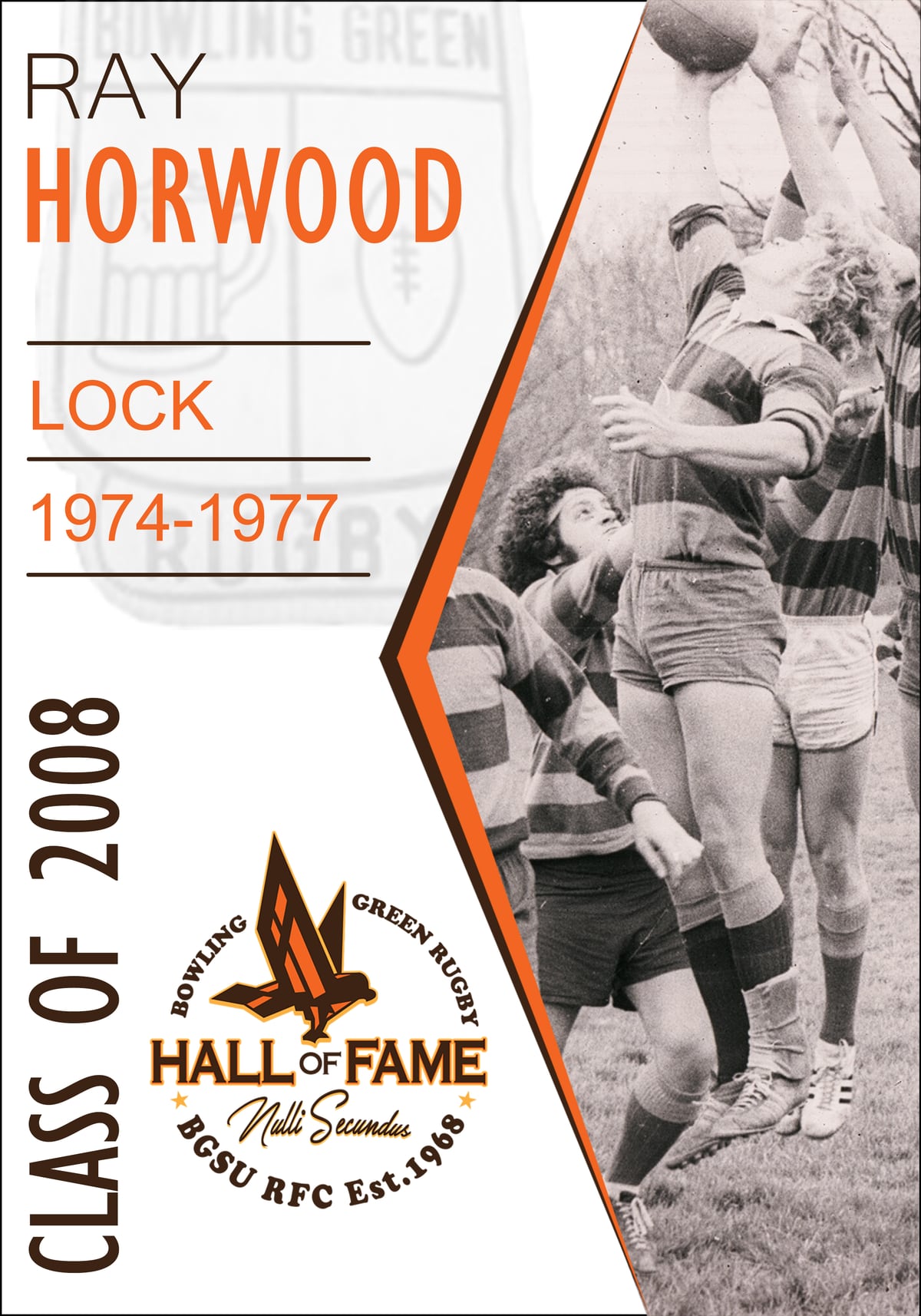 Hall of Fame plaque for Ray Horwood, Class of 2008