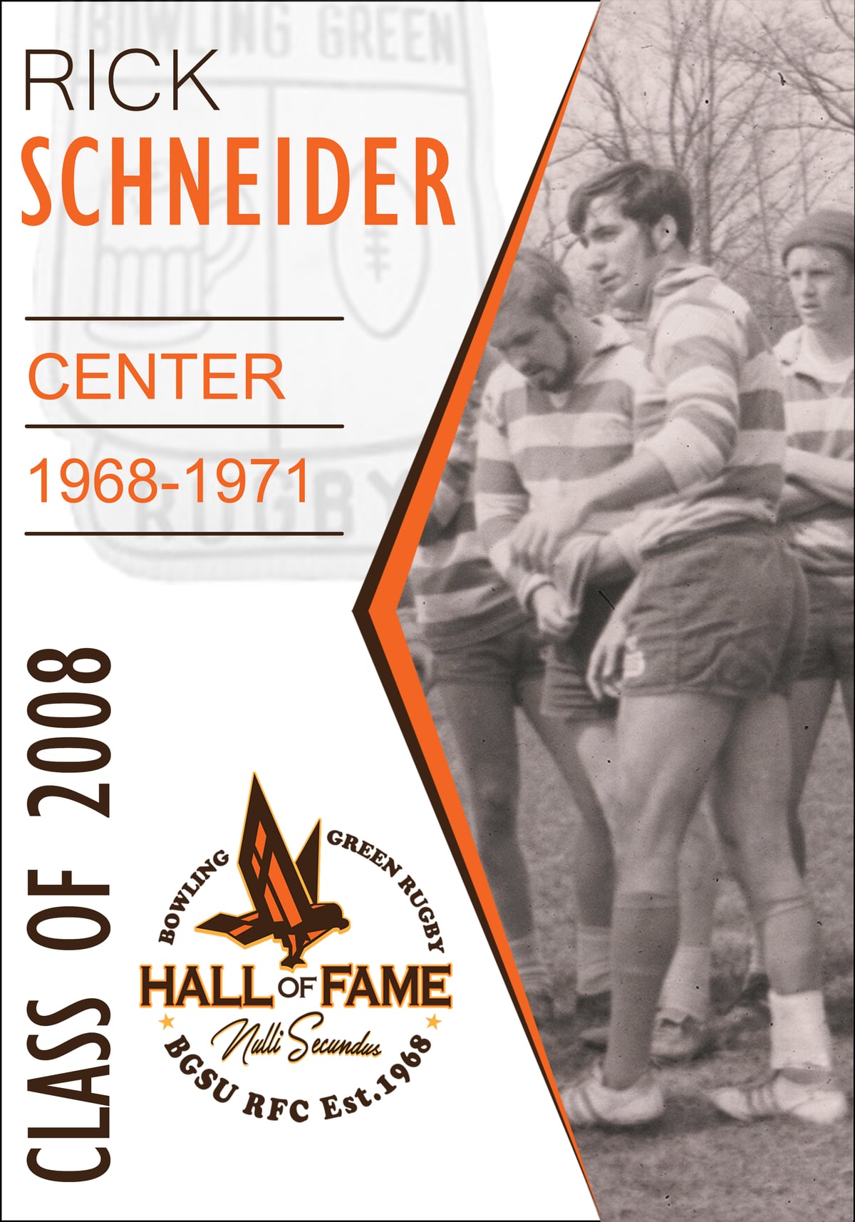 Hall of Fame plaque for Rick Schneider, Class of 2008
