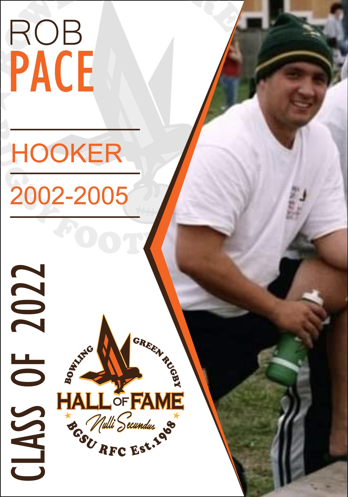 Hall of Fame plaque for Rob Pace, Class of 2022