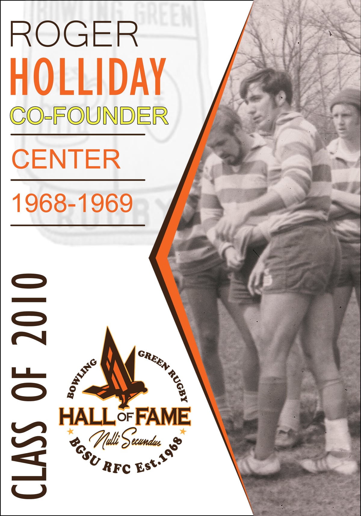 Hall of Fame plaque for Roger Holliday, Class of 2010