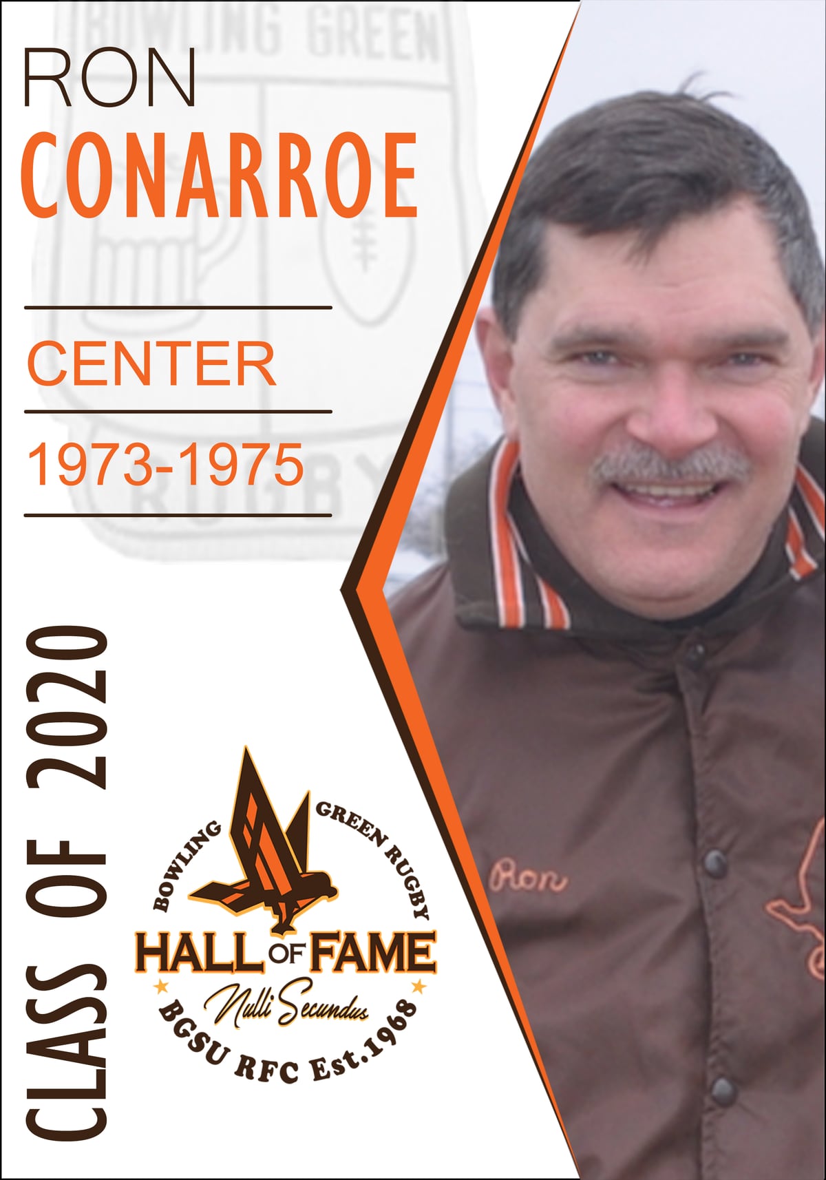 Hall of Fame plaque for Ron Conarroe, Class of 2020