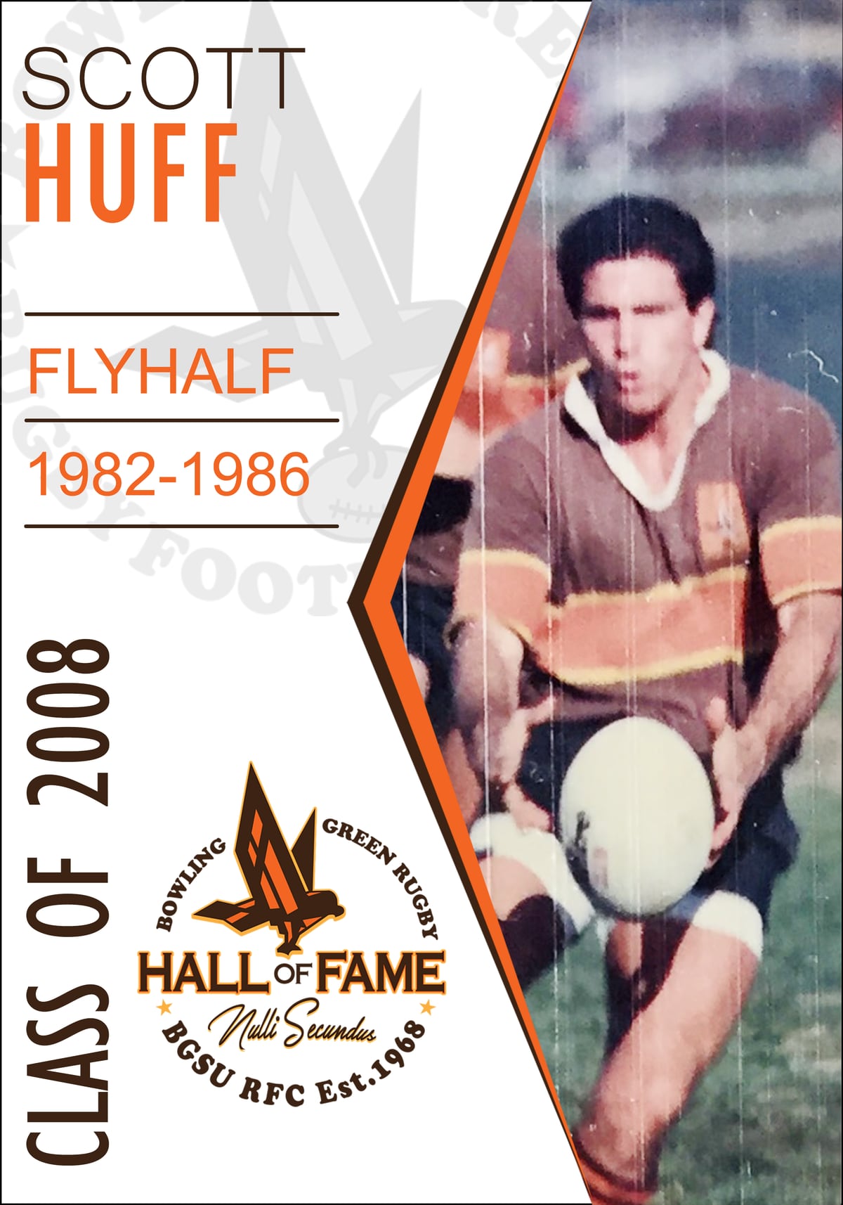 Hall of Fame plaque for Scott Huff, Class of 2008