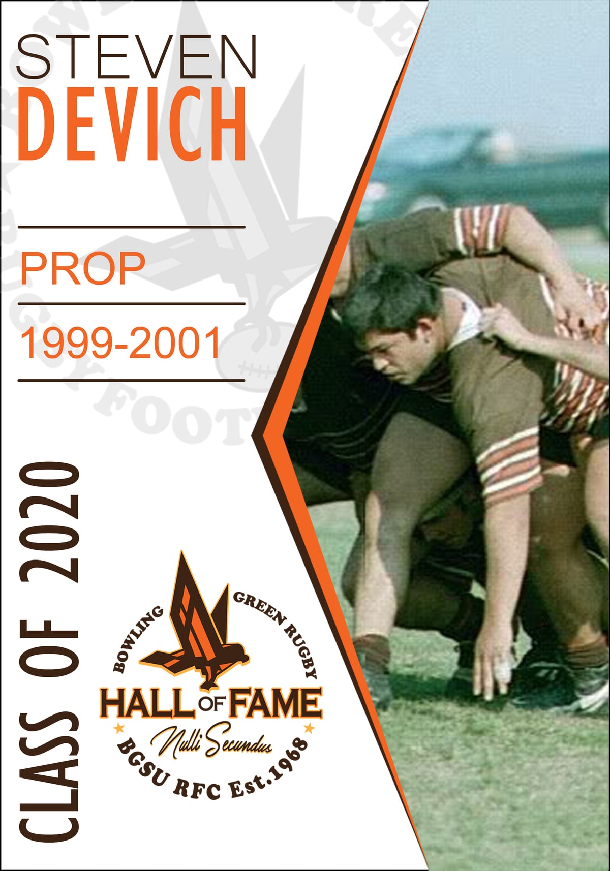 Hall of Fame plaque for Steven Devich, Class of 2020