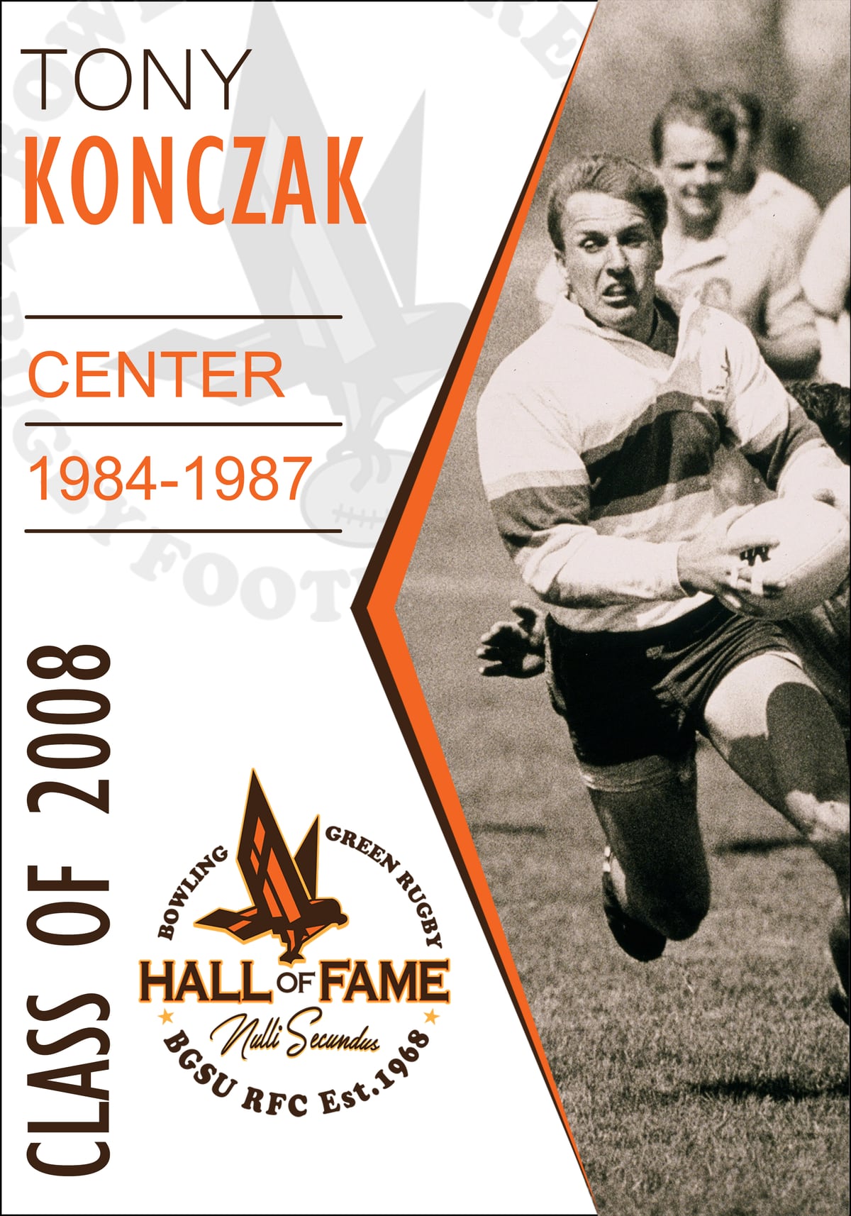 Hall of Fame plaque for Tony Konczak, Class of 2008