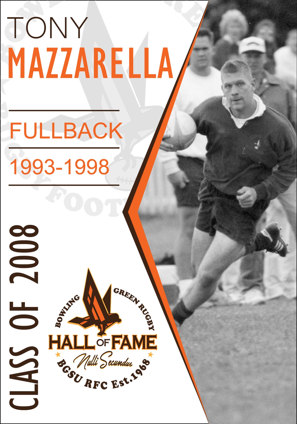 Hall of Fame plaque for Tony Mazzarella, Class of 2008
