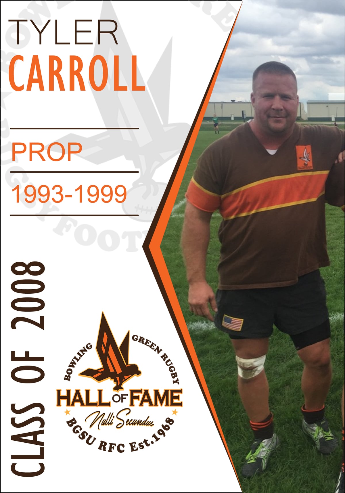 Hall of Fame plaque for Tyler Carroll, Class of 2008