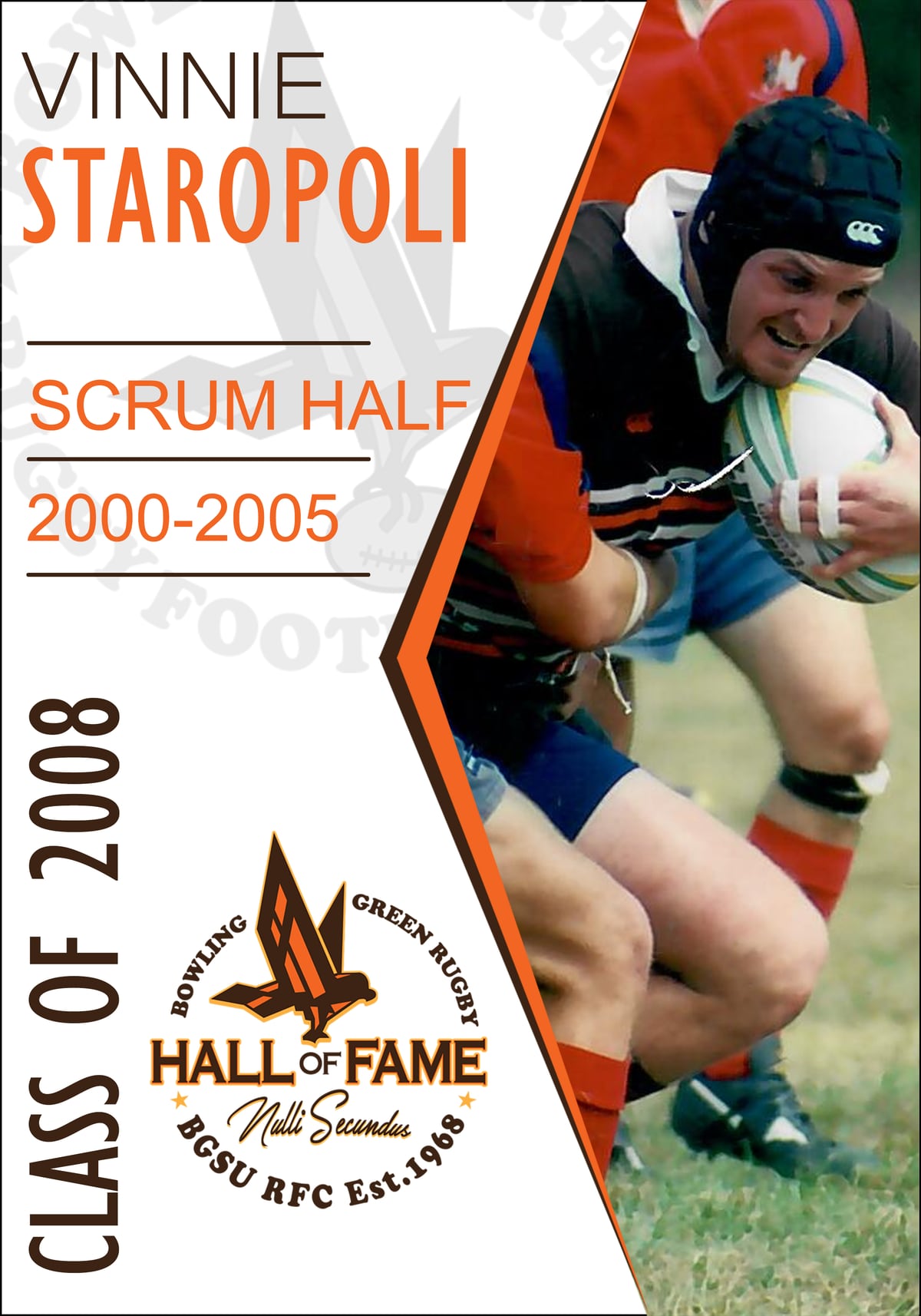 Hall of Fame plaque for Vinnie Staropoli, Class of 2008