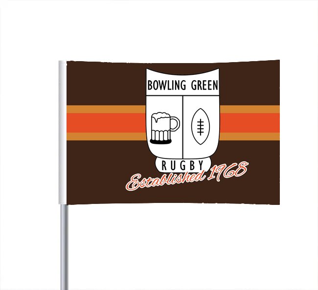 5' x 3' BGSU Original Logo Rugby Flag